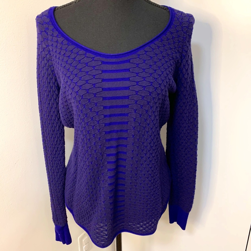 Karen Millen Purple Semi-Transparent Top, Size L